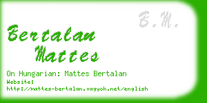 bertalan mattes business card